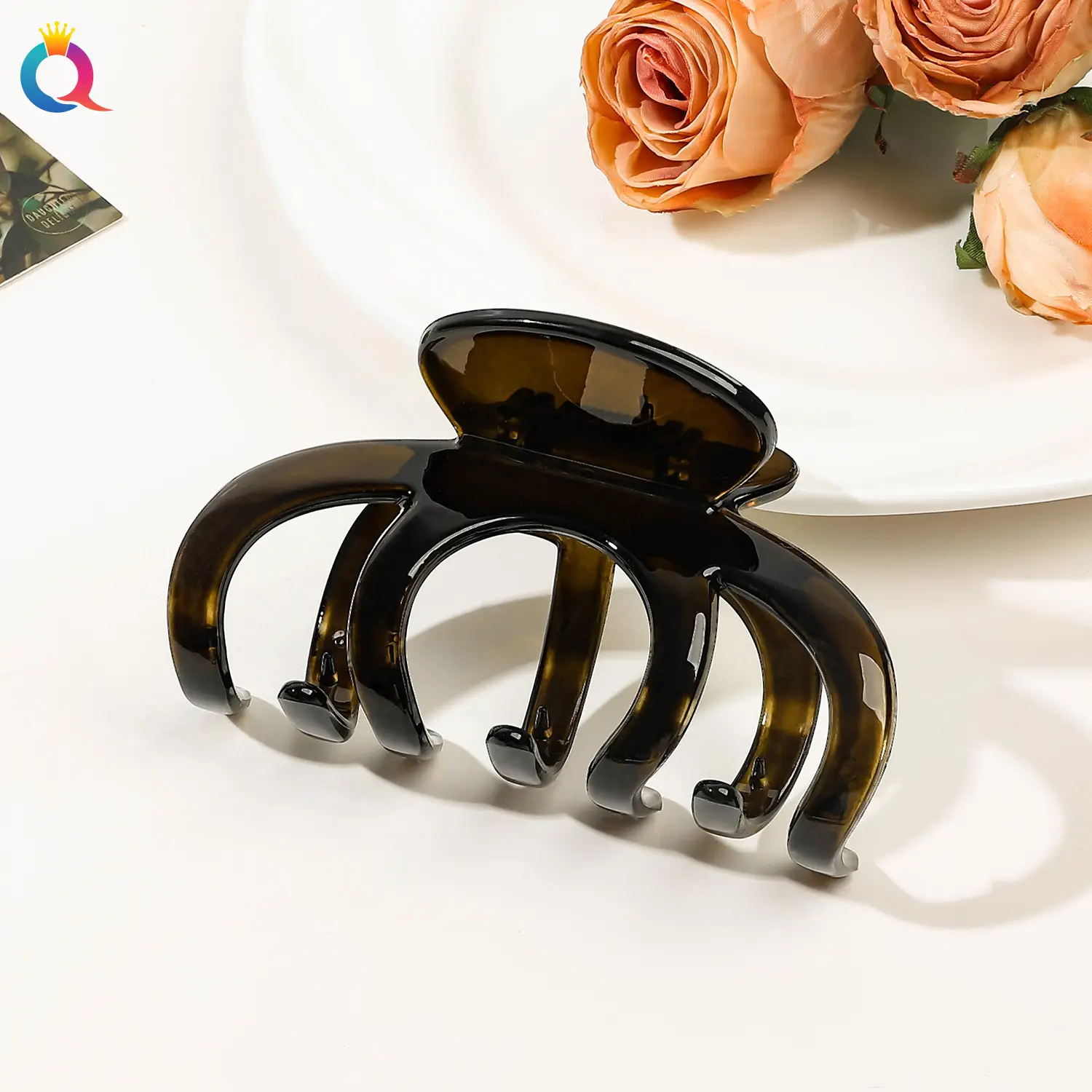 Dark Brown Shark Hair Clip for Women High Grade Grip - Image 7