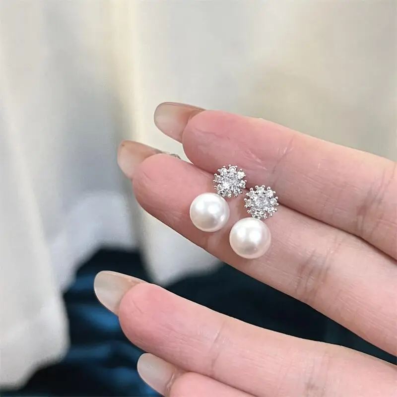 New Freshwater Pearl Earrings S925 Silver Needle Anti-Sensitive All-Match - Image 4