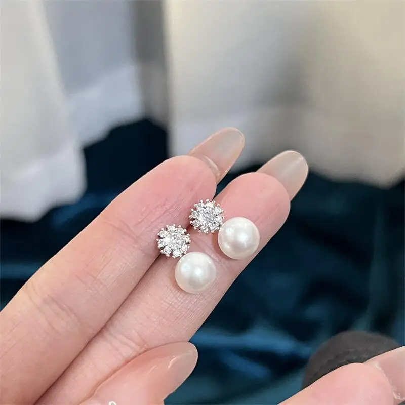 New Freshwater Pearl Earrings S925 Silver Needle Anti-Sensitive All-Match — feature 3