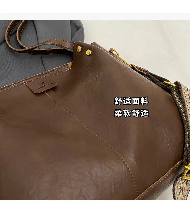 Meilade Women's Large Capacity Vintage Shoulder Bag Brown — feature 13