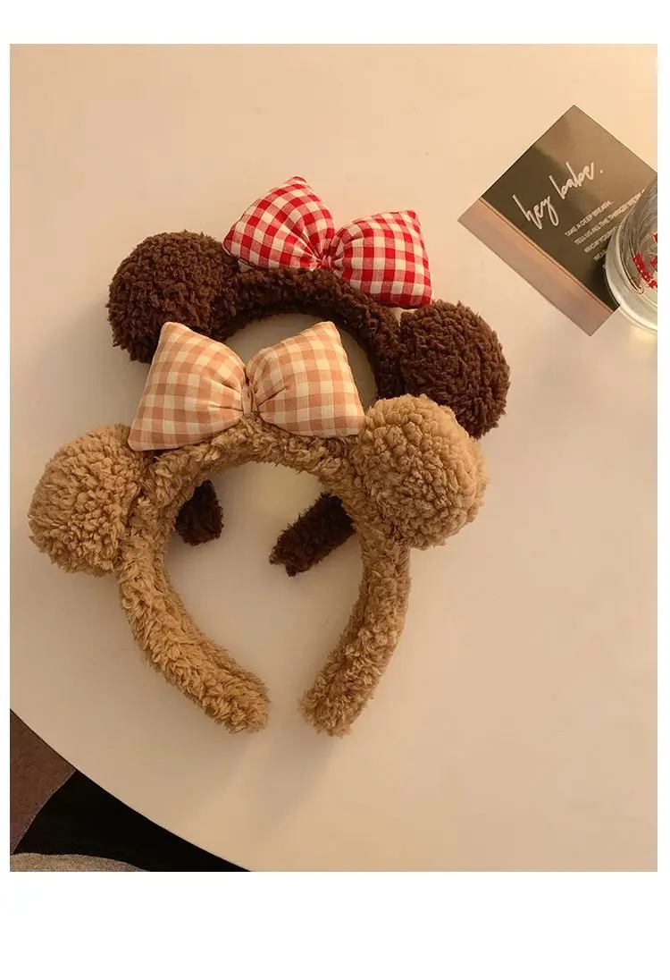 Brown Bear Hairband with Plush Bow for Girls — feature 11