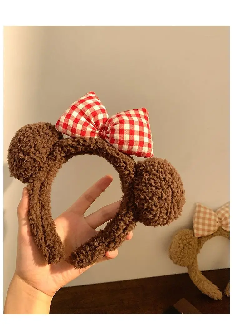 Brown Bear Hairband with Plush Bow for Girls — feature 4
