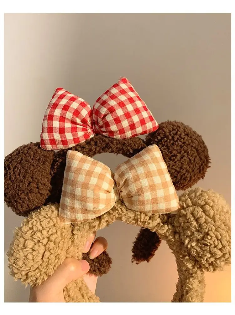 Brown Bear Hairband with Plush Bow for Girls — feature 6