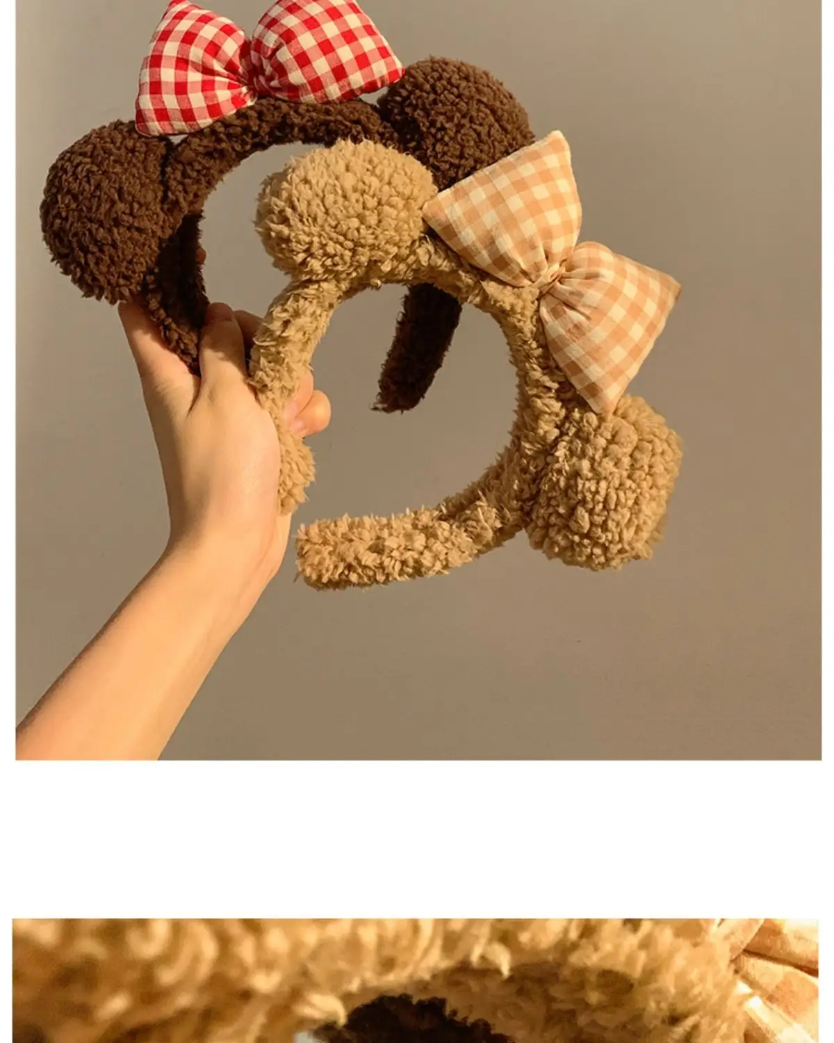Brown Bear Hairband with Plush Bow for Girls — feature 9