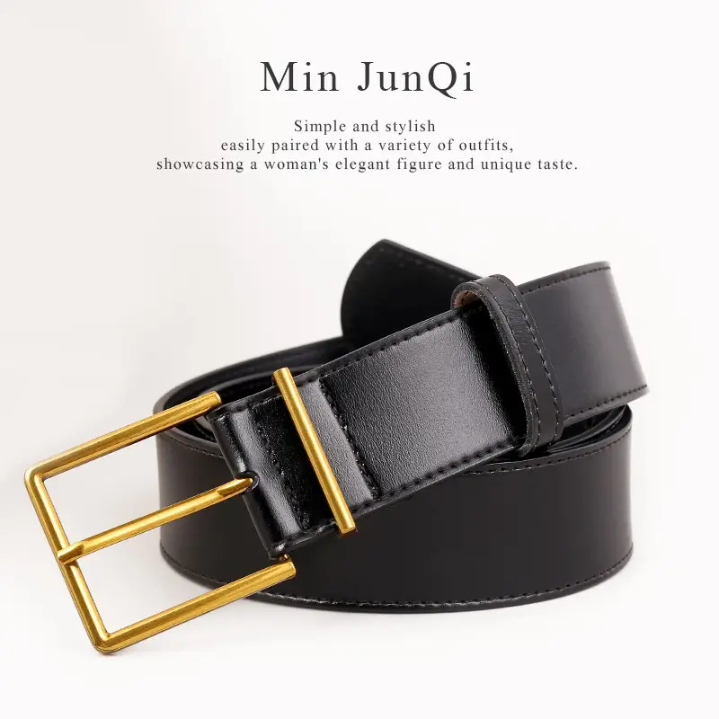 Black Square Buckle Belt for Women Wholesale - Image 2