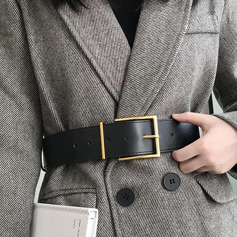 Black Square Buckle Belt for Women Wholesale - Image 3