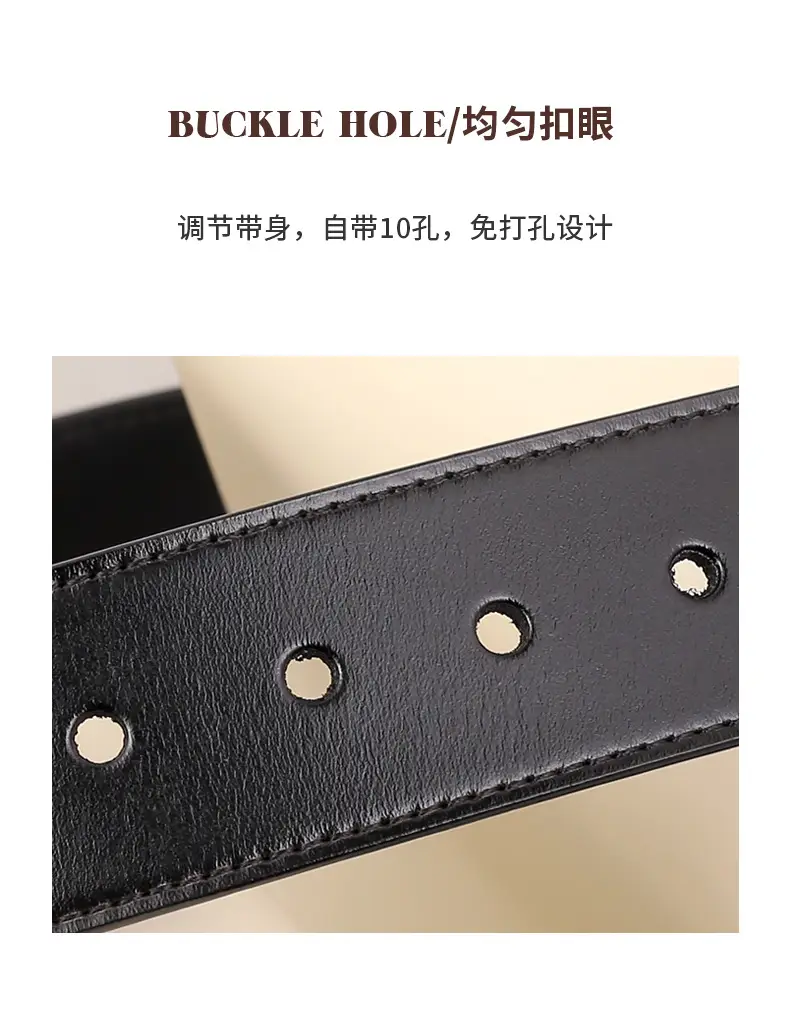 Black Square Buckle Belt for Women Wholesale — feature 29