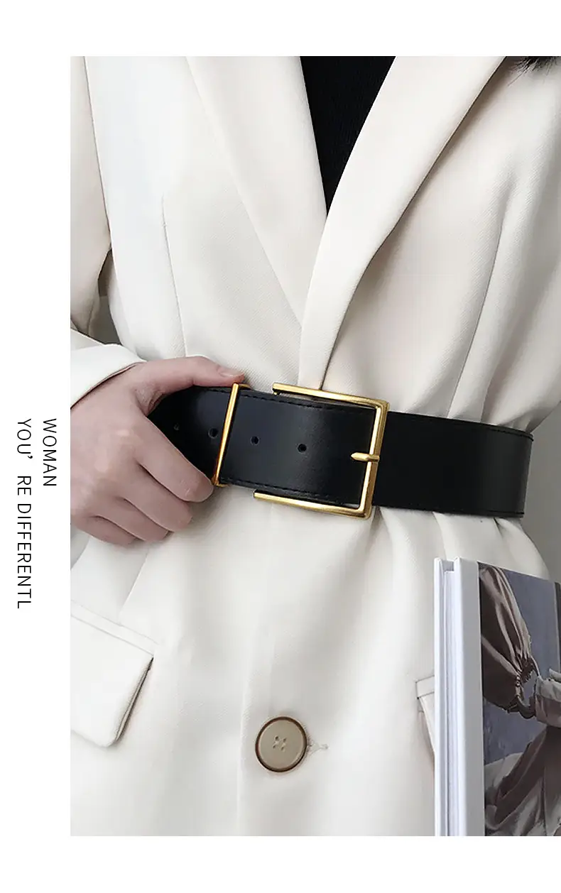 Black Square Buckle Belt for Women Wholesale — feature 32