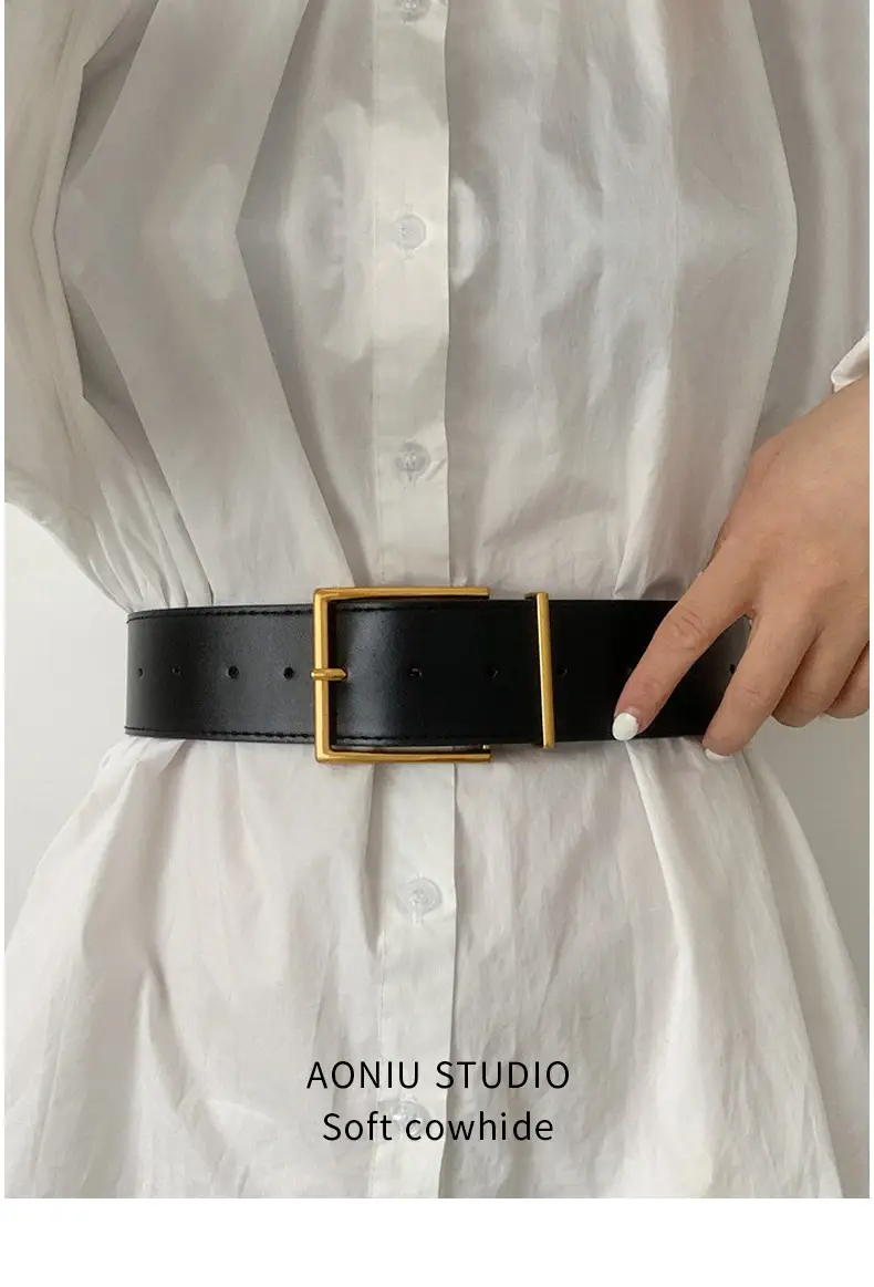 Black Square Buckle Belt for Women Wholesale — feature 33