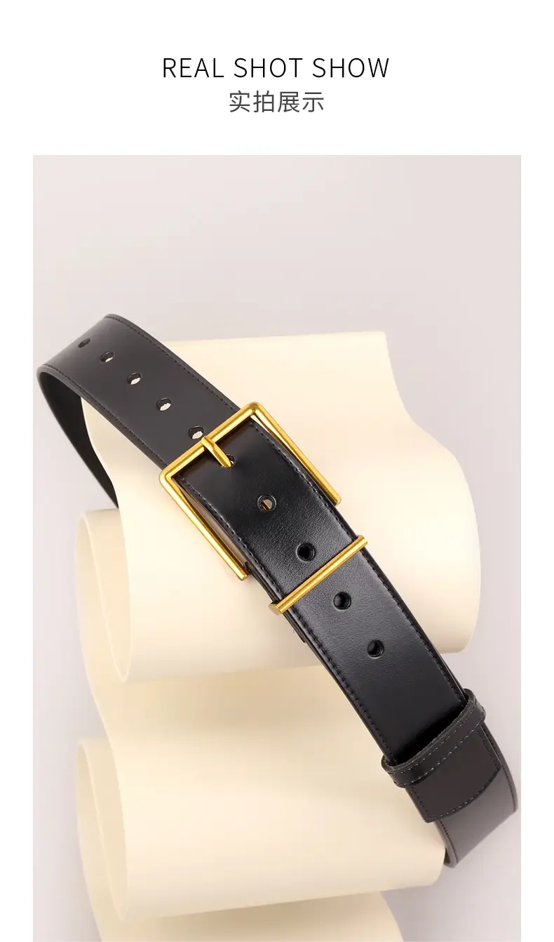 Black Square Buckle Belt for Women Wholesale — feature 34