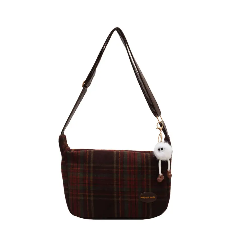 Women Plaid Shoulder Bag Winter Commute 2023