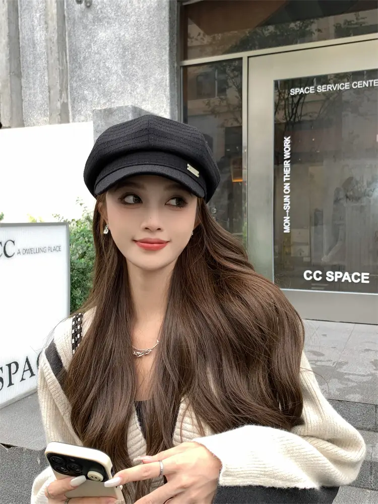 Women's Korean Style Octagonal Duck Tupper Hat — feature 10