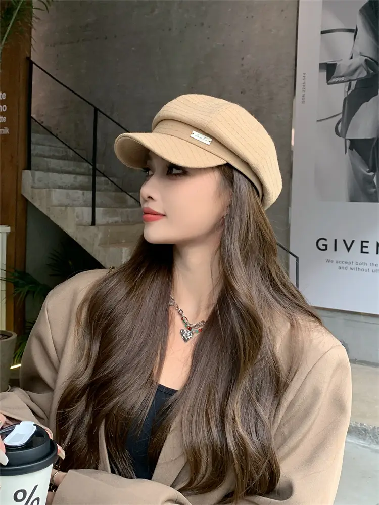 Women's Korean Style Octagonal Duck Tupper Hat — feature 12