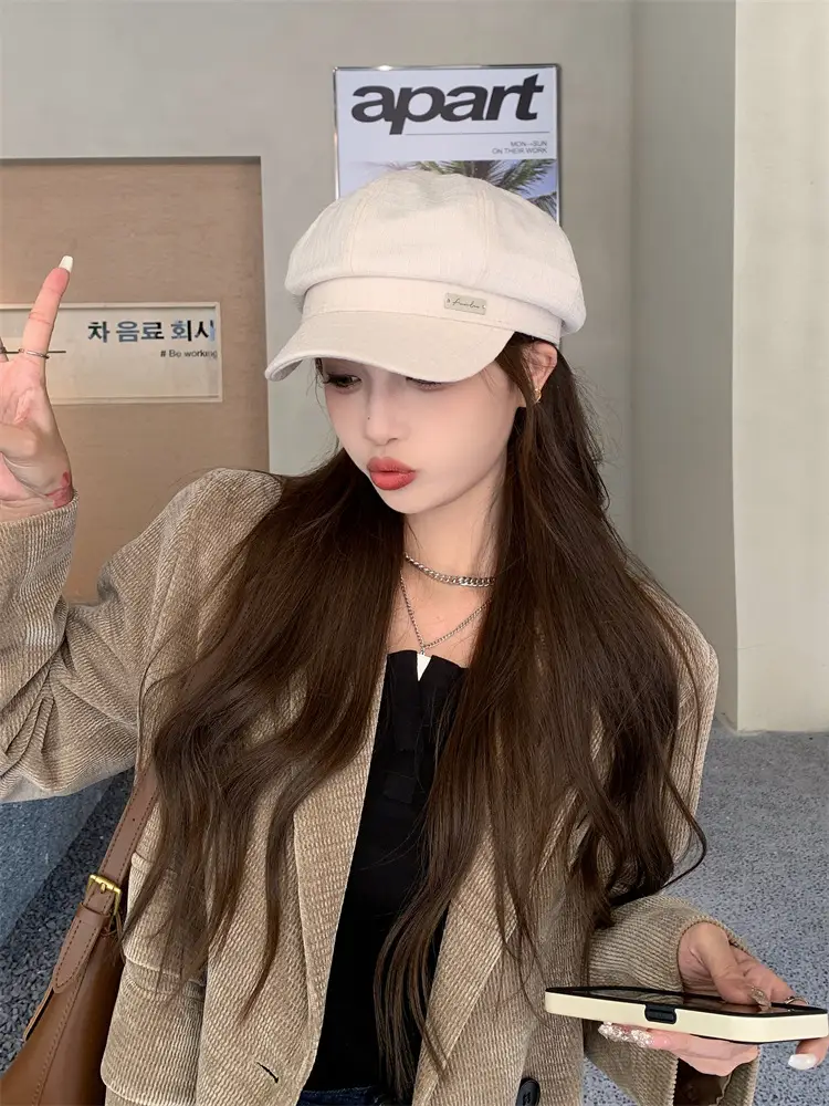 Women's Korean Style Octagonal Duck Tupper Hat — feature 17