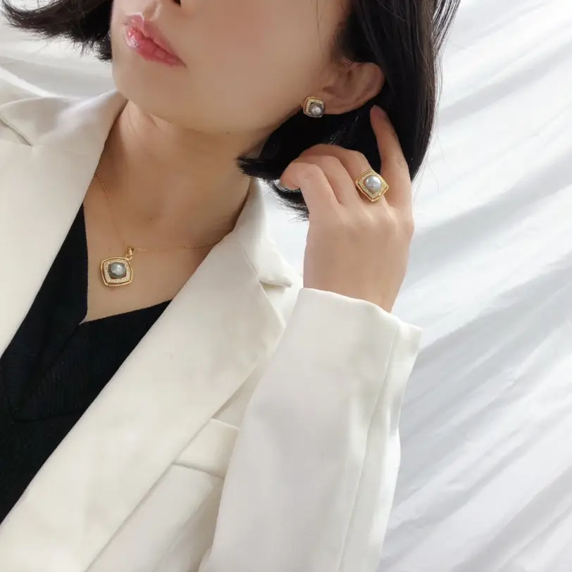 18K Gold-Filled Pearl Set Three-Piece 8-9mm - Image 13