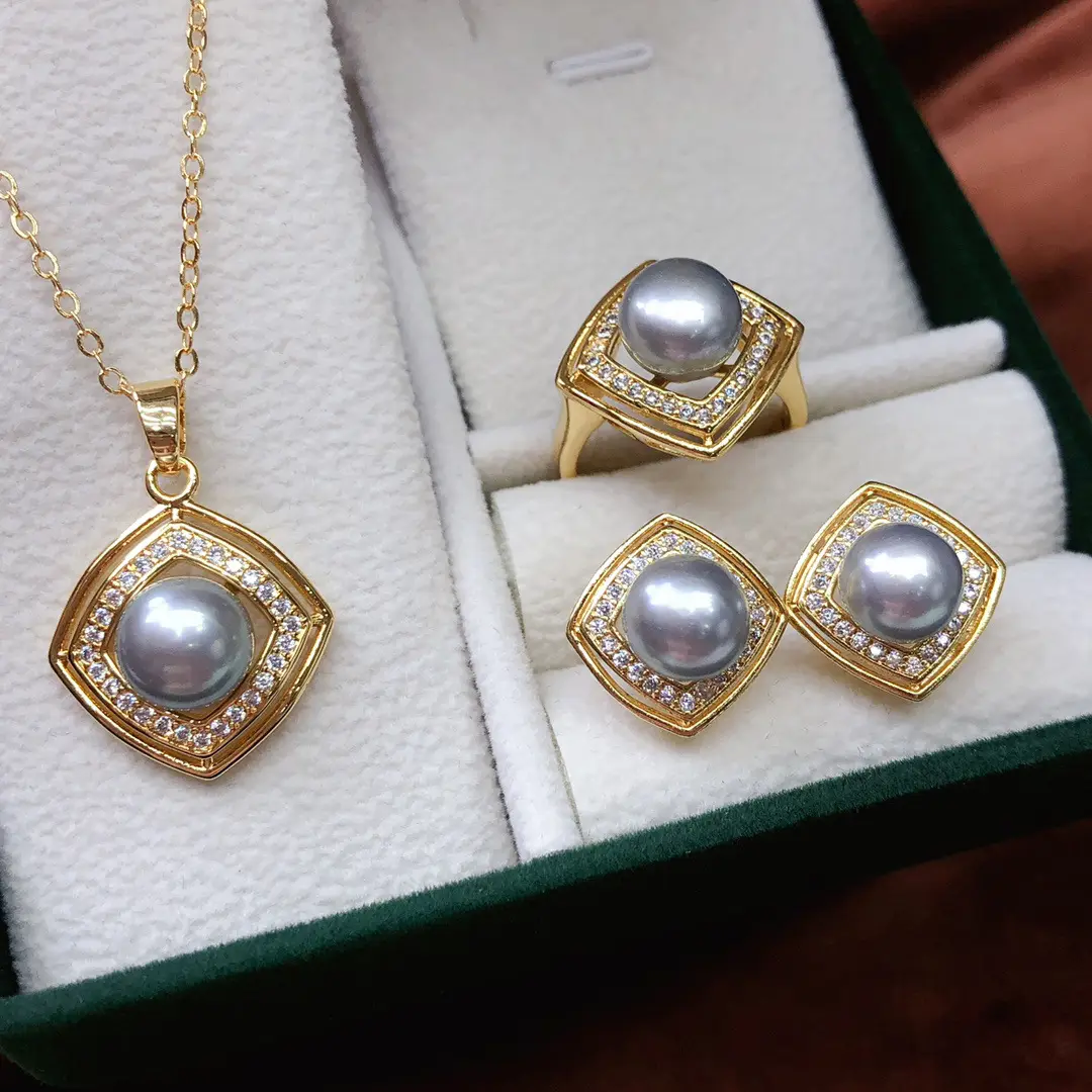 18K Gold-Filled Pearl Set Three-Piece 8-9mm - Image 15