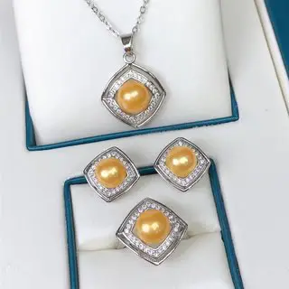 18K Gold-Filled Pearl Set Three-Piece 8-9mm - Image 9