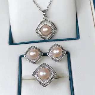 18K Gold-Filled Pearl Set Three-Piece 8-9mm - Image 7