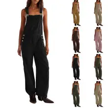 Women Wide Leg Pants Elastic Belt Summer Casual — feature 11