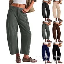 Women Wide Leg Pants Elastic Belt Summer Casual — feature 13