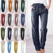 Women Wide Leg Pants Elastic Belt Summer Casual — feature 19