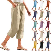 Women Wide Leg Pants Elastic Belt Summer Casual — feature 43