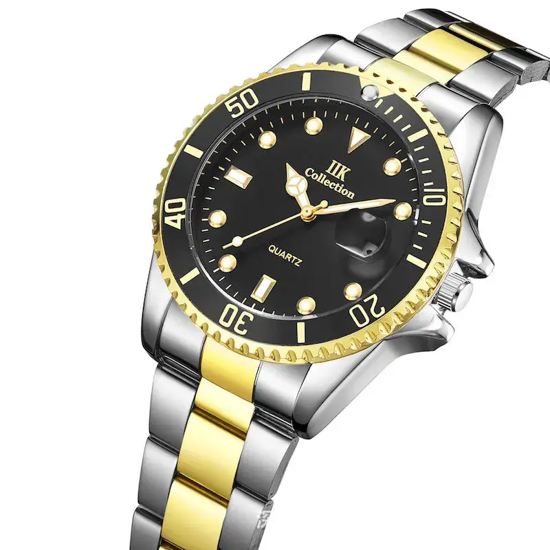 IIK Golden Steel Belt Waterproof Ghost Watch for Men - Image 27