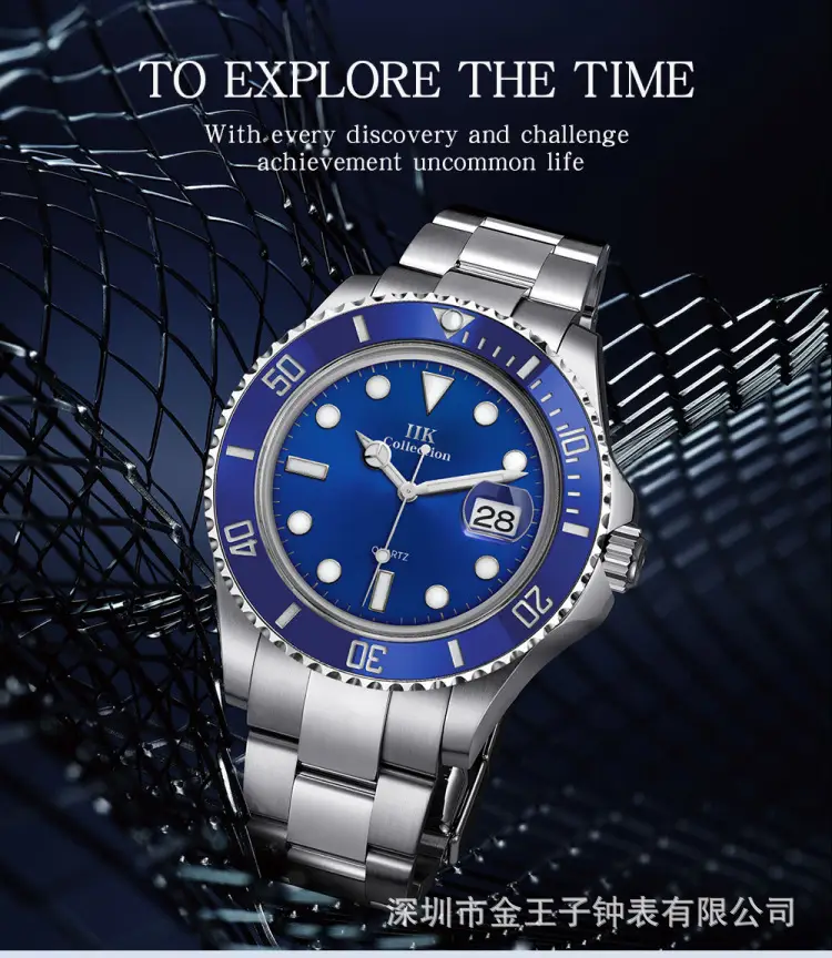 IIK Golden Steel Belt Waterproof Ghost Watch for Men — feature 1