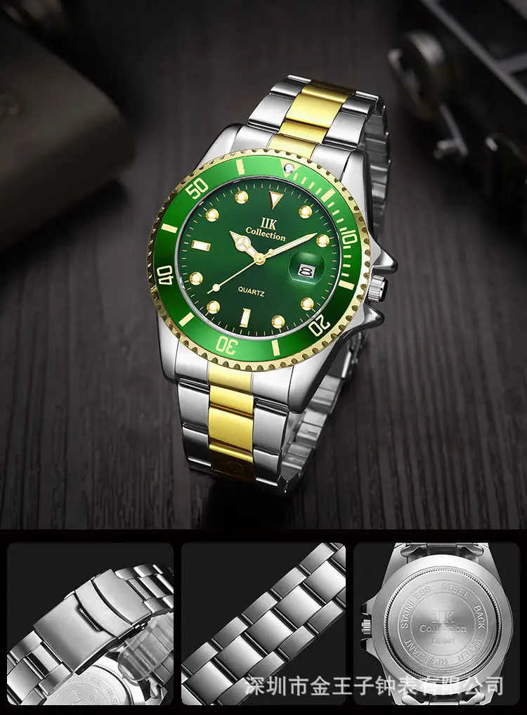 IIK Golden Steel Belt Waterproof Ghost Watch for Men — feature 7