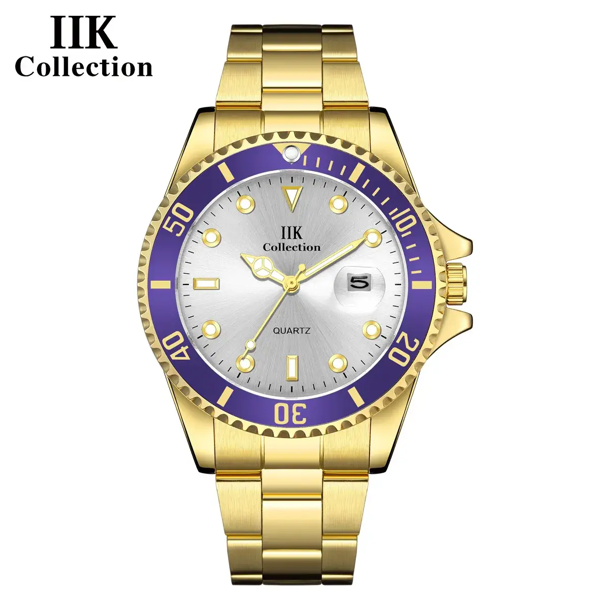 IIK Golden Steel Belt Waterproof Ghost Watch for Men - Image 13