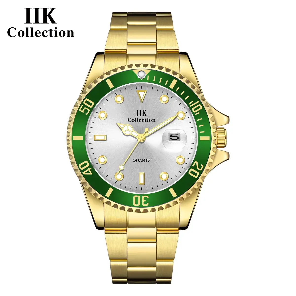 IIK Golden Steel Belt Waterproof Ghost Watch for Men - Image 14
