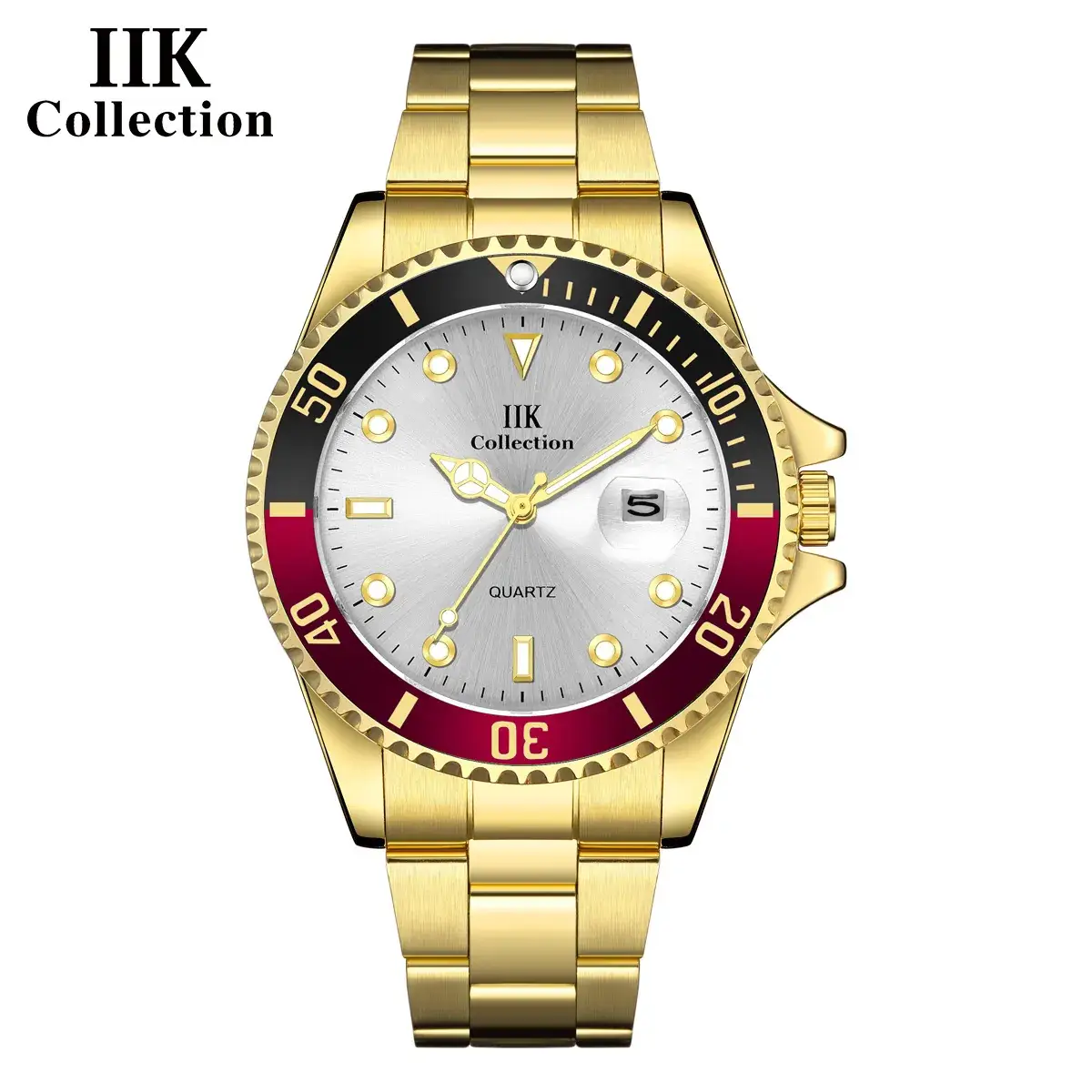 IIK Golden Steel Belt Waterproof Ghost Watch for Men - Image 15