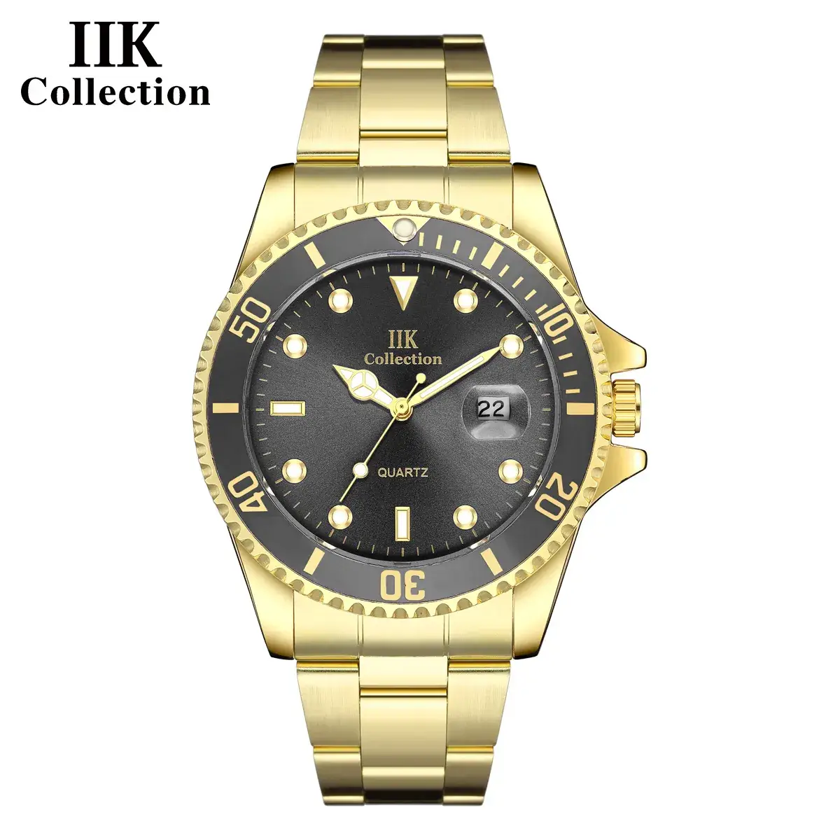 IIK Golden Steel Belt Waterproof Ghost Watch for Men - Image 17