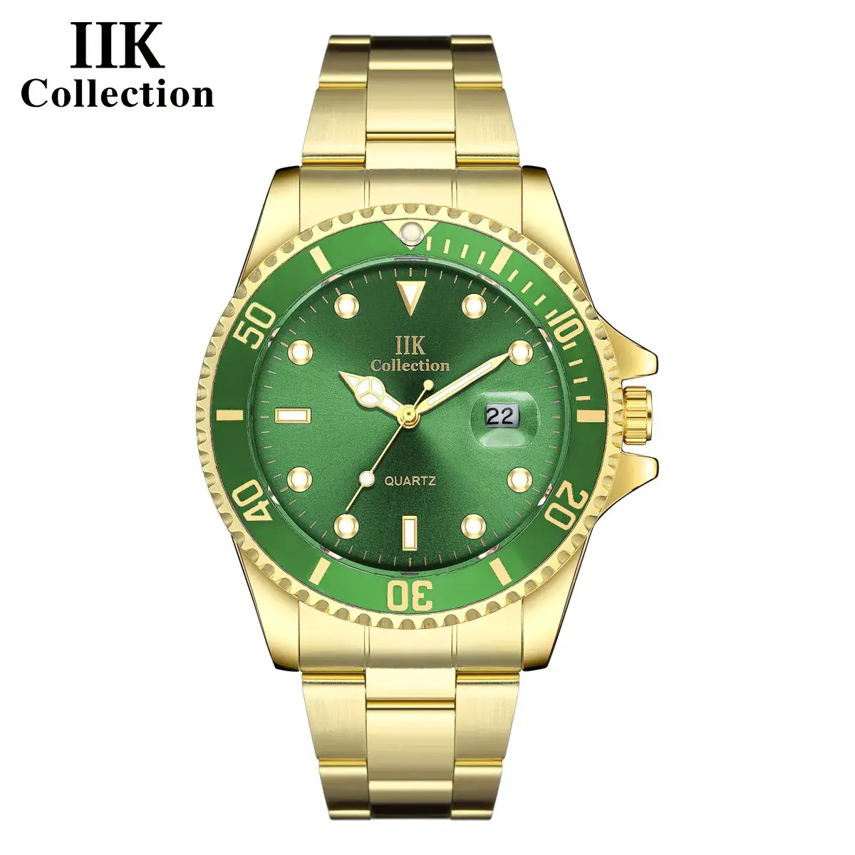 IIK Golden Steel Belt Waterproof Ghost Watch for Men - Image 19