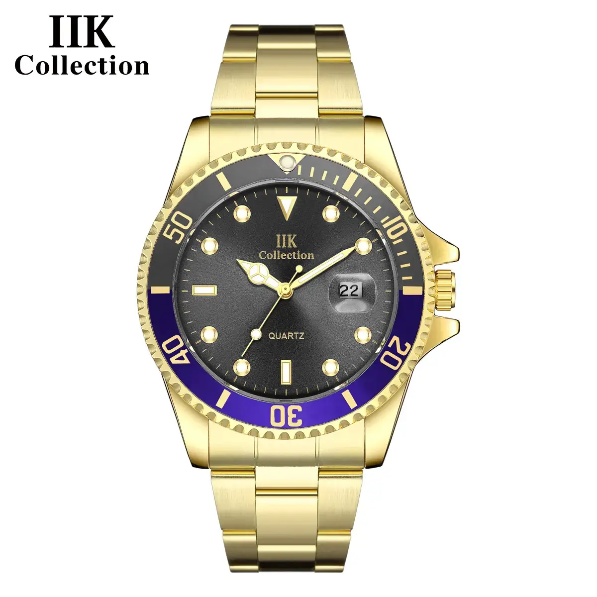 IIK Golden Steel Belt Waterproof Ghost Watch for Men - Image 22