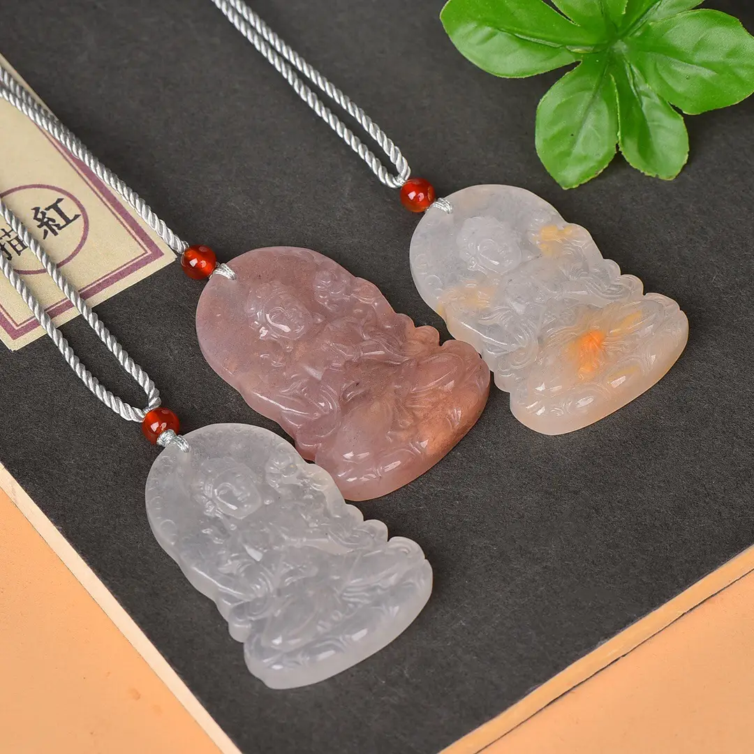 Exquisite Gold Silk Jade "Four Arm Guanyin" Pendant — feature 7