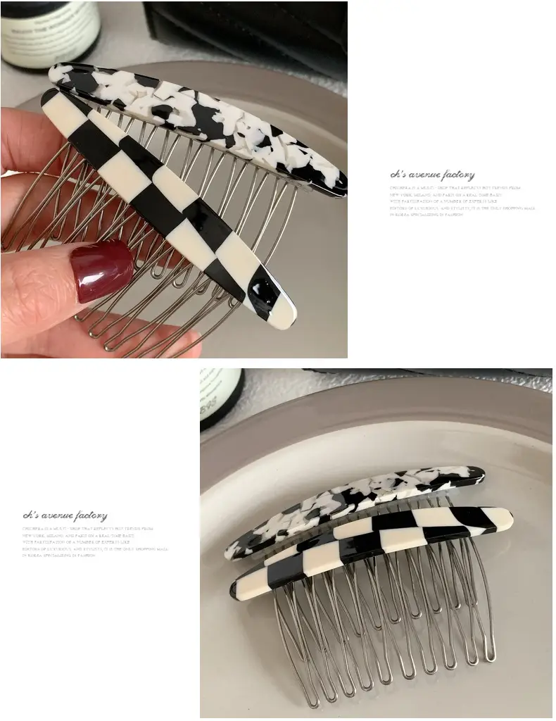 South Korea New Elegant Plaid Bangs Hairpin — feature 9