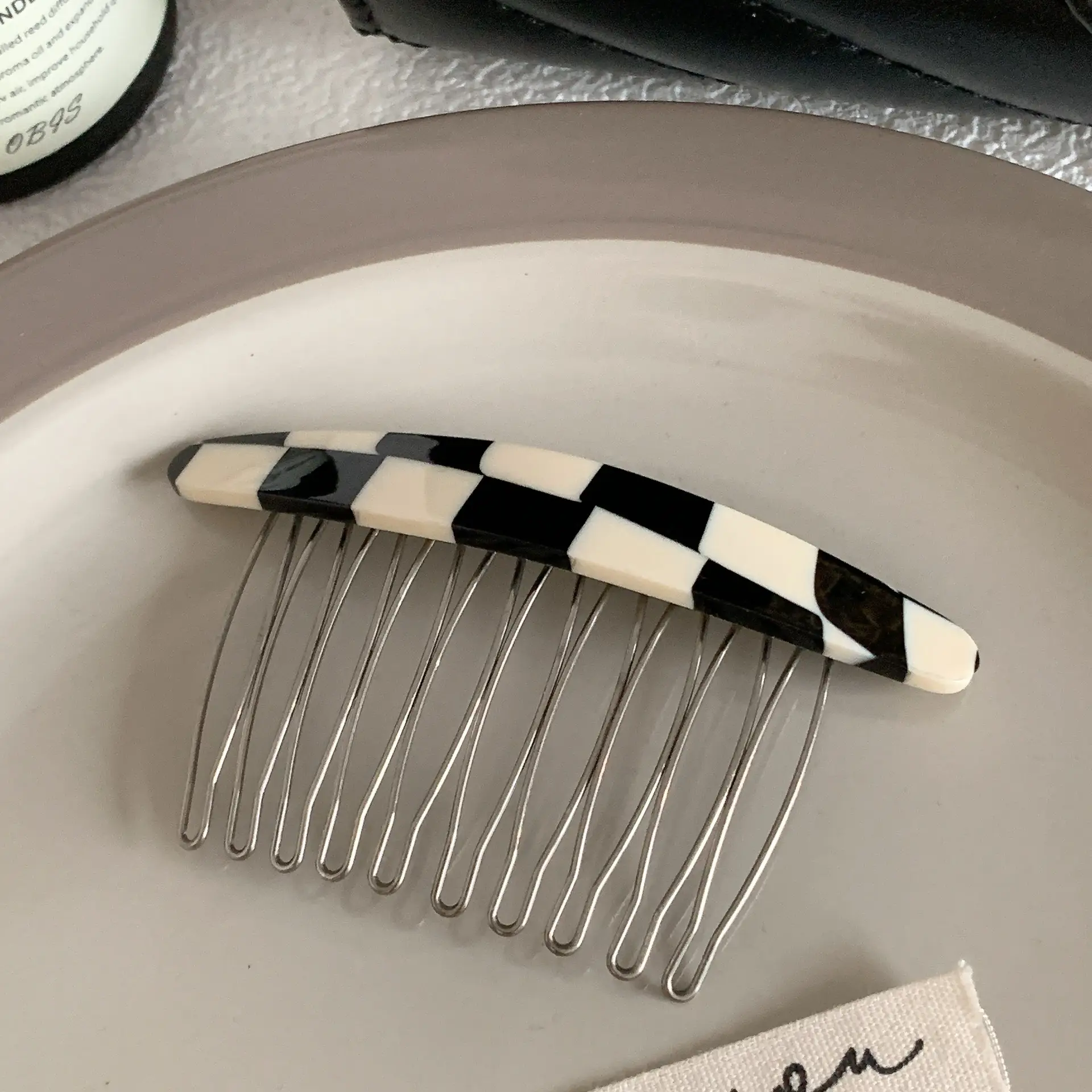 South Korea New Elegant Plaid Bangs Hairpin - Image 5