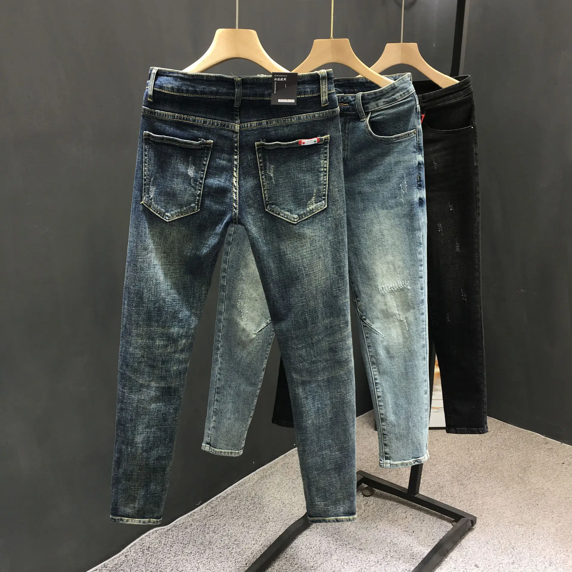 Men Slim Fit Blue Denim Jeans 2024 Trendy - Image 3