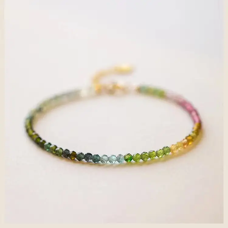 Natural Crystal Raw Ore Rainbow Tourmaline Bracelet — feature 4