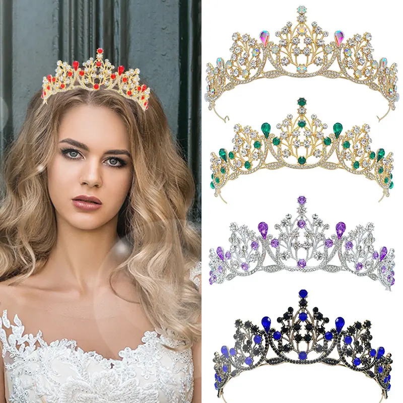 Cross-Country Bridal Crown with Drop Diamonds for Girls — feature 1