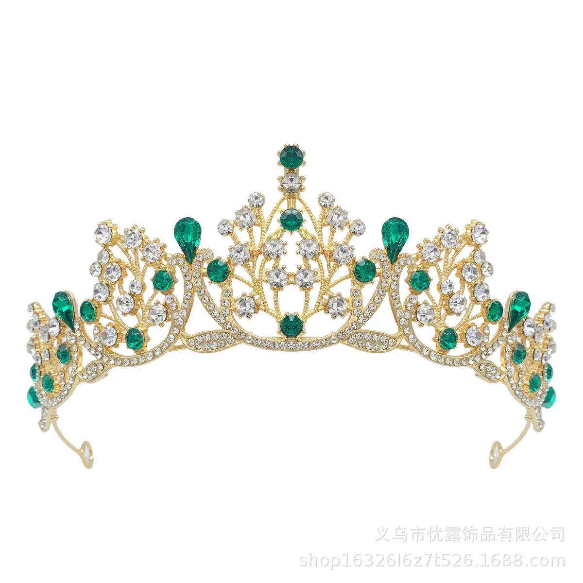 Cross-Country Bridal Crown with Drop Diamonds for Girls — feature 10
