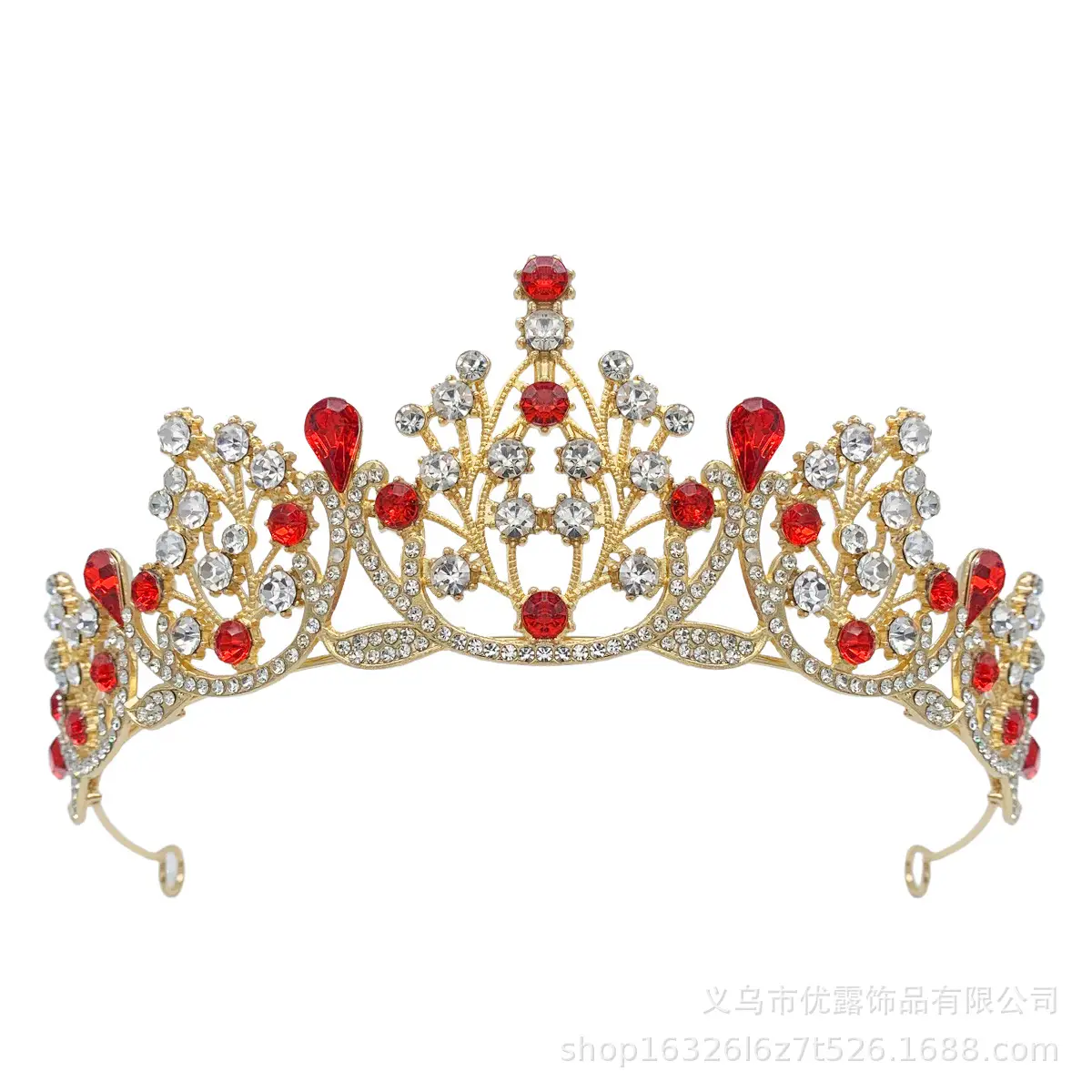 Cross-Country Bridal Crown with Drop Diamonds for Girls — feature 12