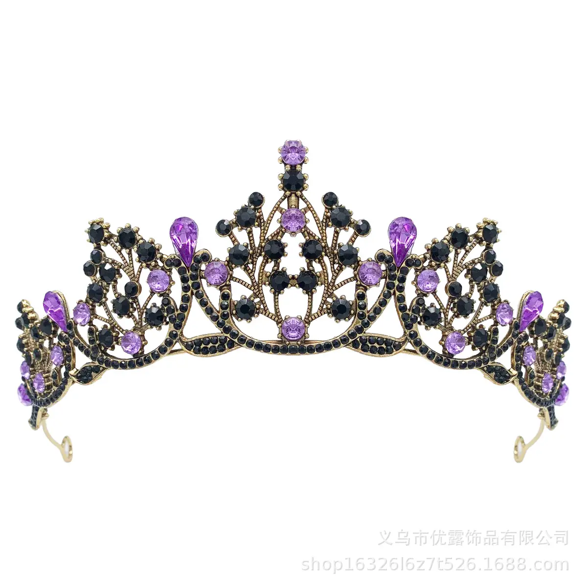 Cross-Country Bridal Crown with Drop Diamonds for Girls — feature 17