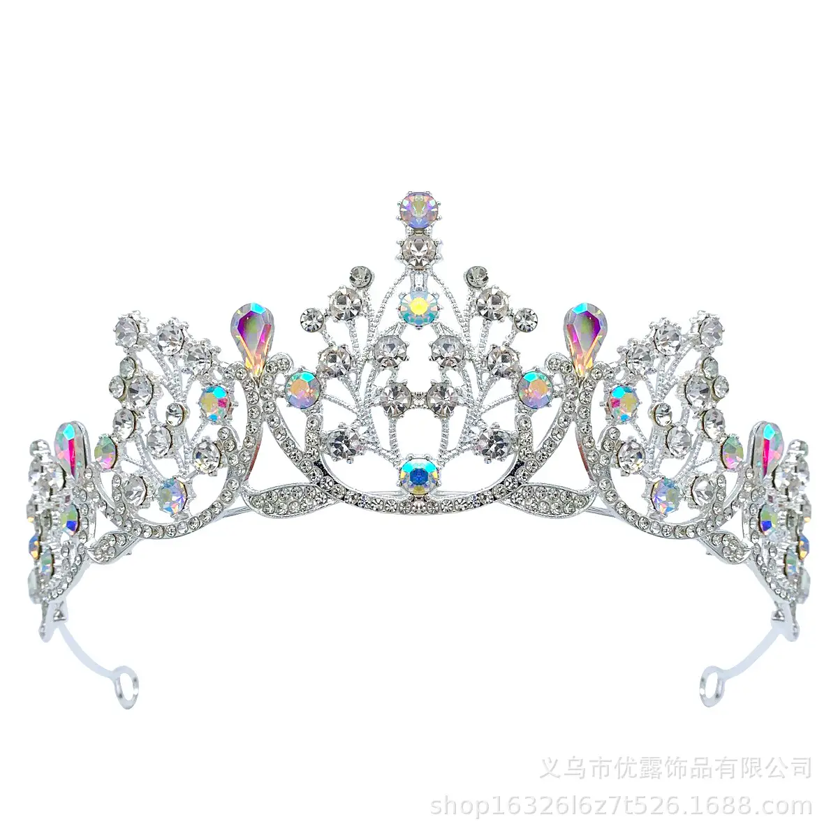 Cross-Country Bridal Crown with Drop Diamonds for Girls — feature 20