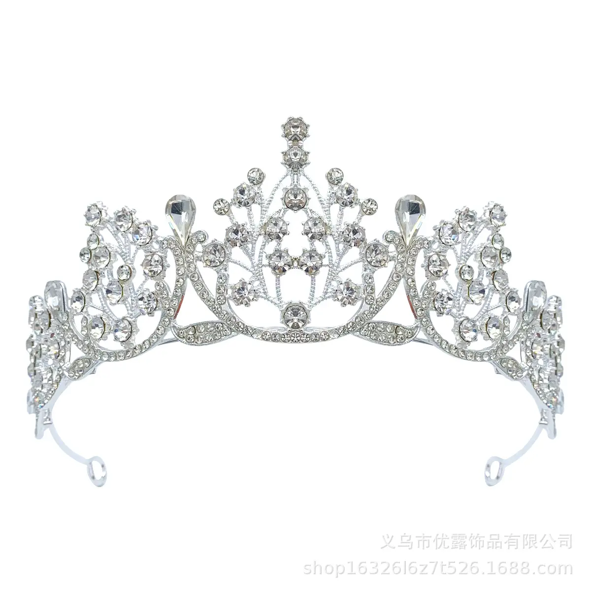 Cross-Country Bridal Crown with Drop Diamonds for Girls — feature 21