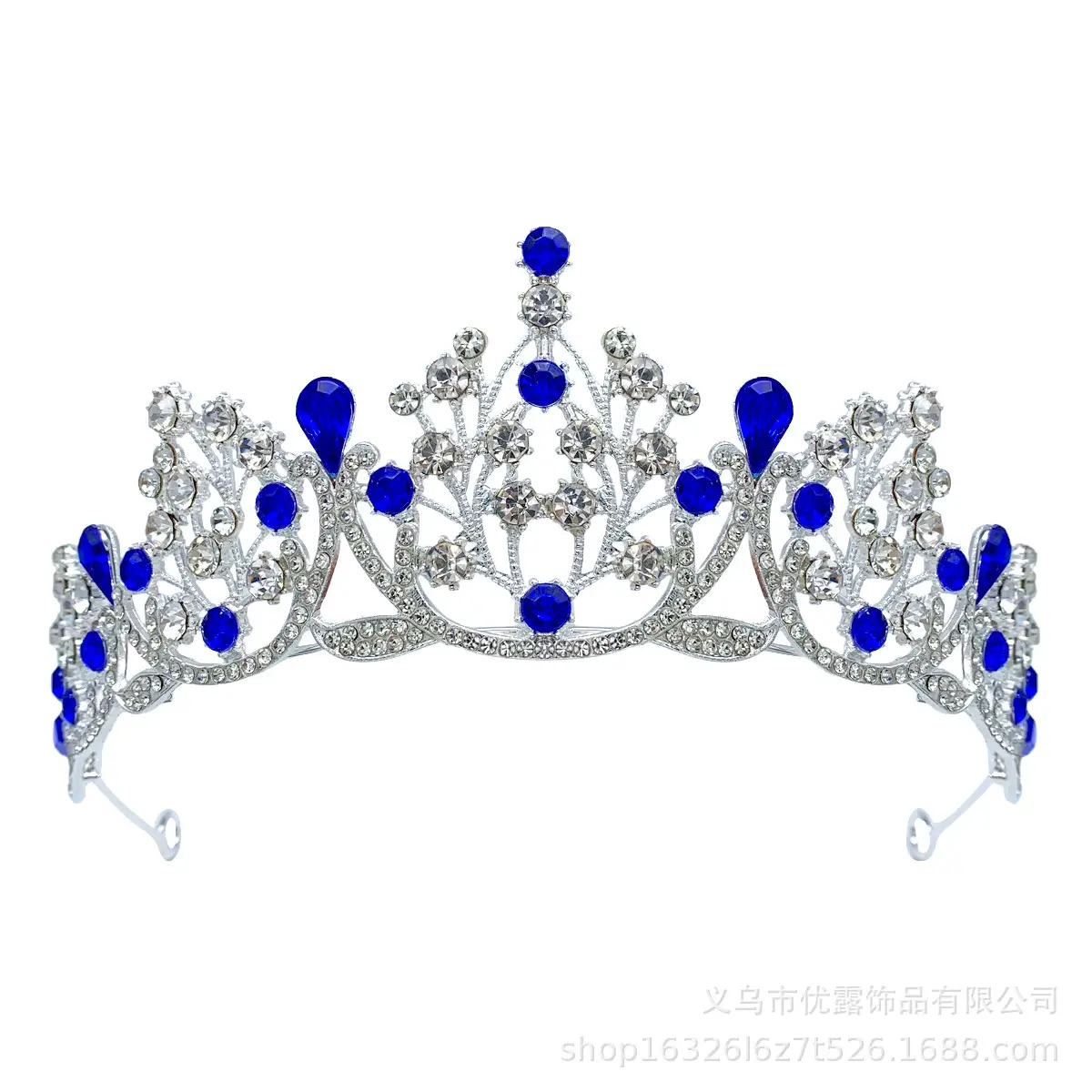Cross-Country Bridal Crown with Drop Diamonds for Girls — feature 22