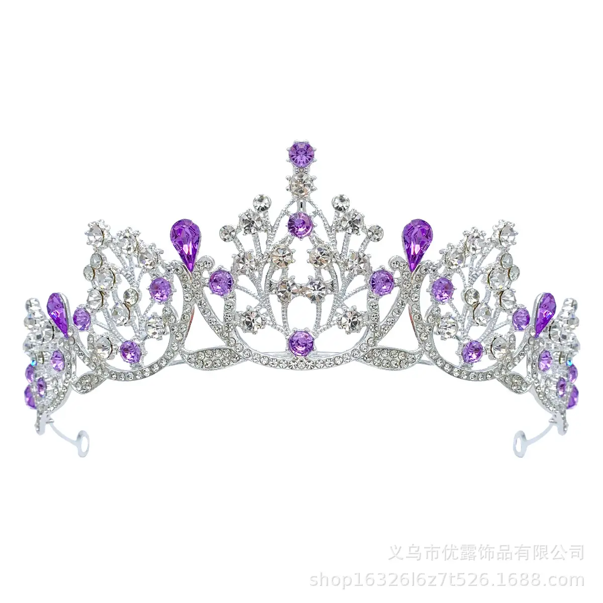 Cross-Country Bridal Crown with Drop Diamonds for Girls — feature 24