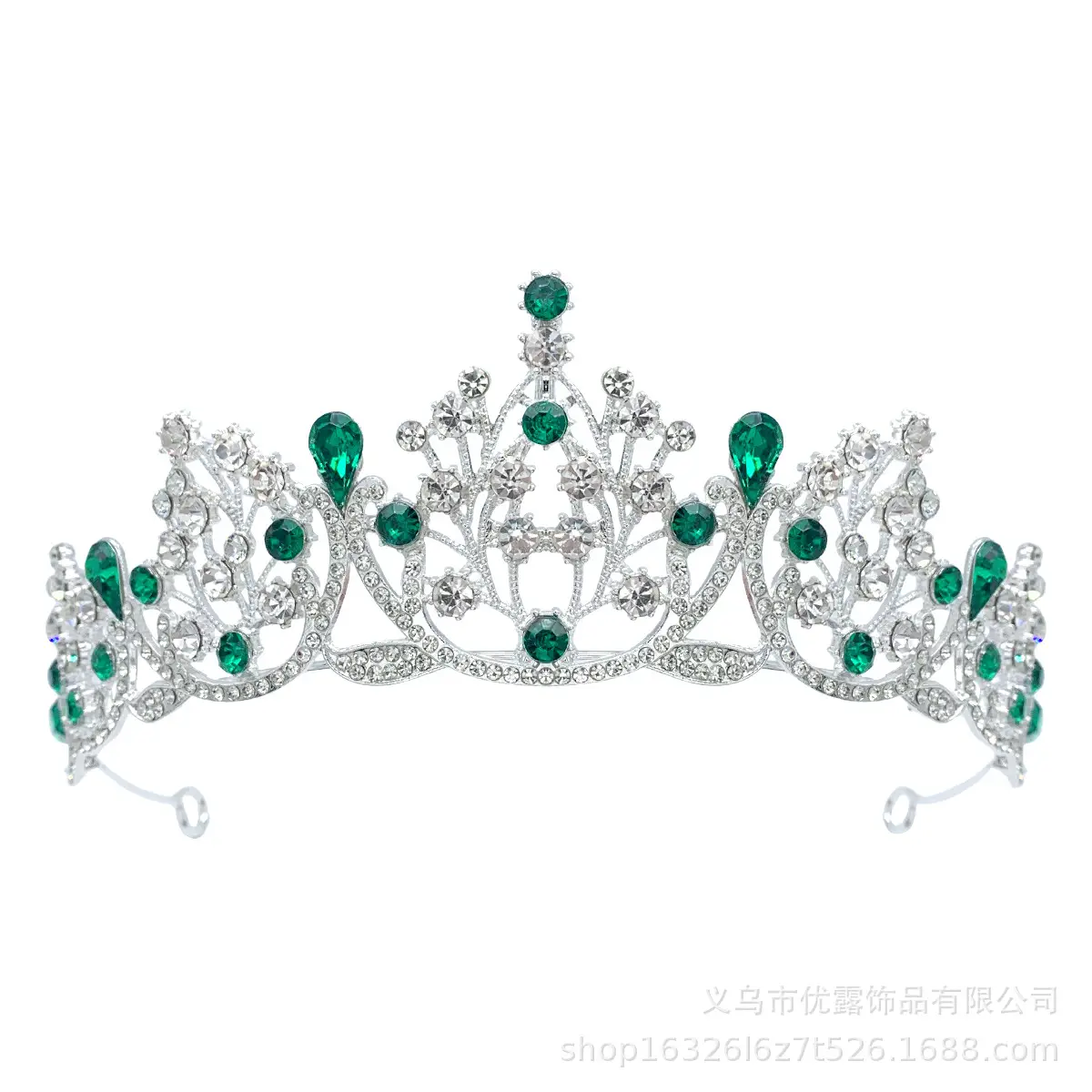 Cross-Country Bridal Crown with Drop Diamonds for Girls — feature 25