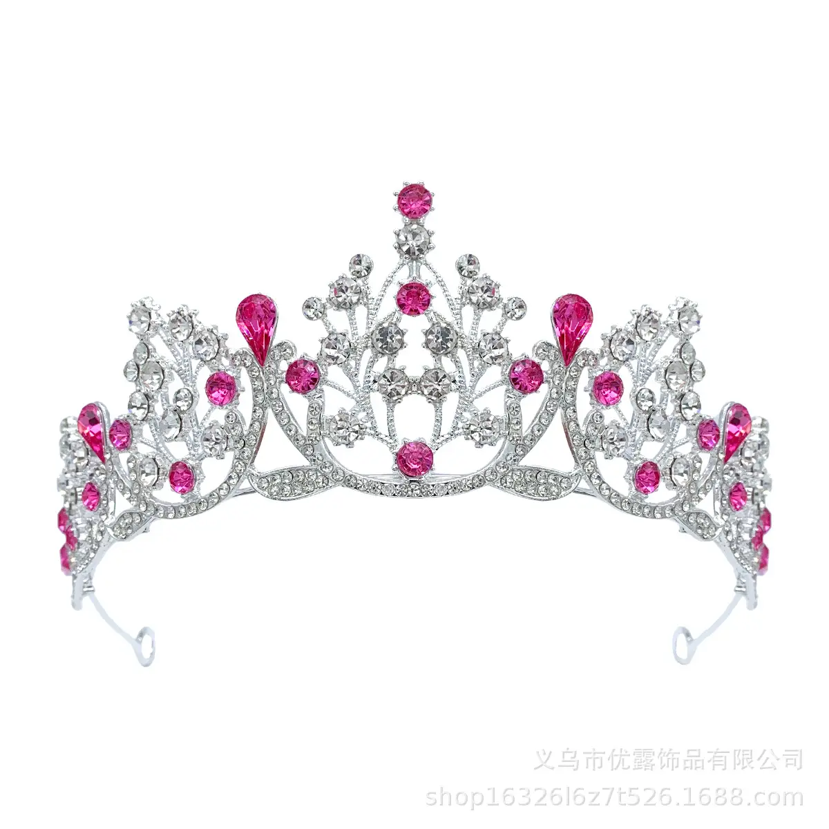 Cross-Country Bridal Crown with Drop Diamonds for Girls — feature 27